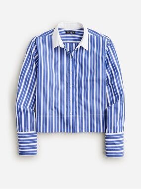 J. Crew Cropped garçon shirt in stripe Organic Cotton